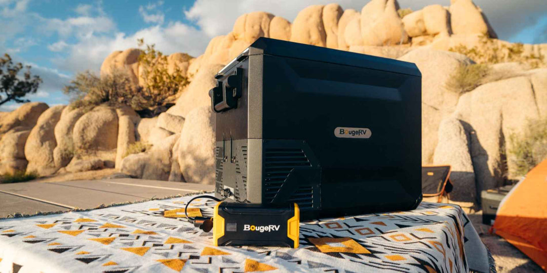BougeRV’s 220Wh Portable Fridge and ASPEN Battery-Powered Fridge on the Table