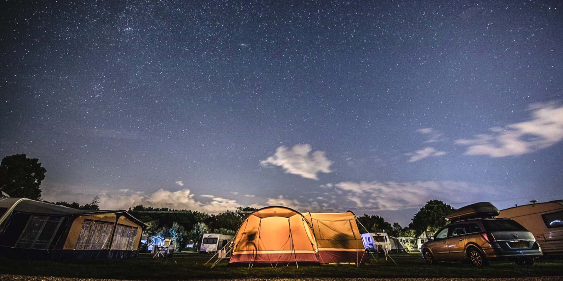 Overlanding camping under the starry night
