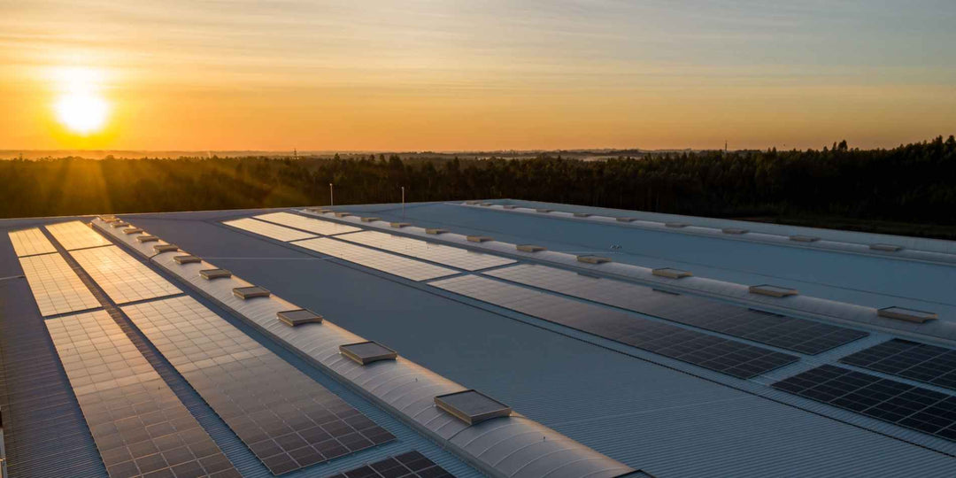 Solar panels on the roof