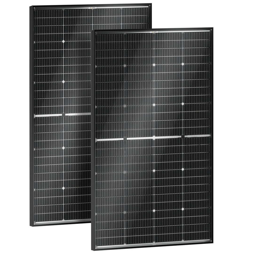 two 200W rigid solar panels