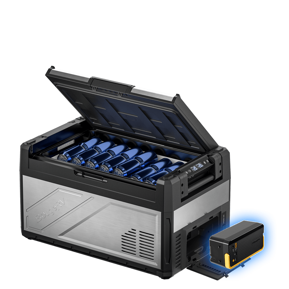 BougeRV New Rocky V3.0 41QT Dual Zone 12V Car Fridge with 240Wh Battery