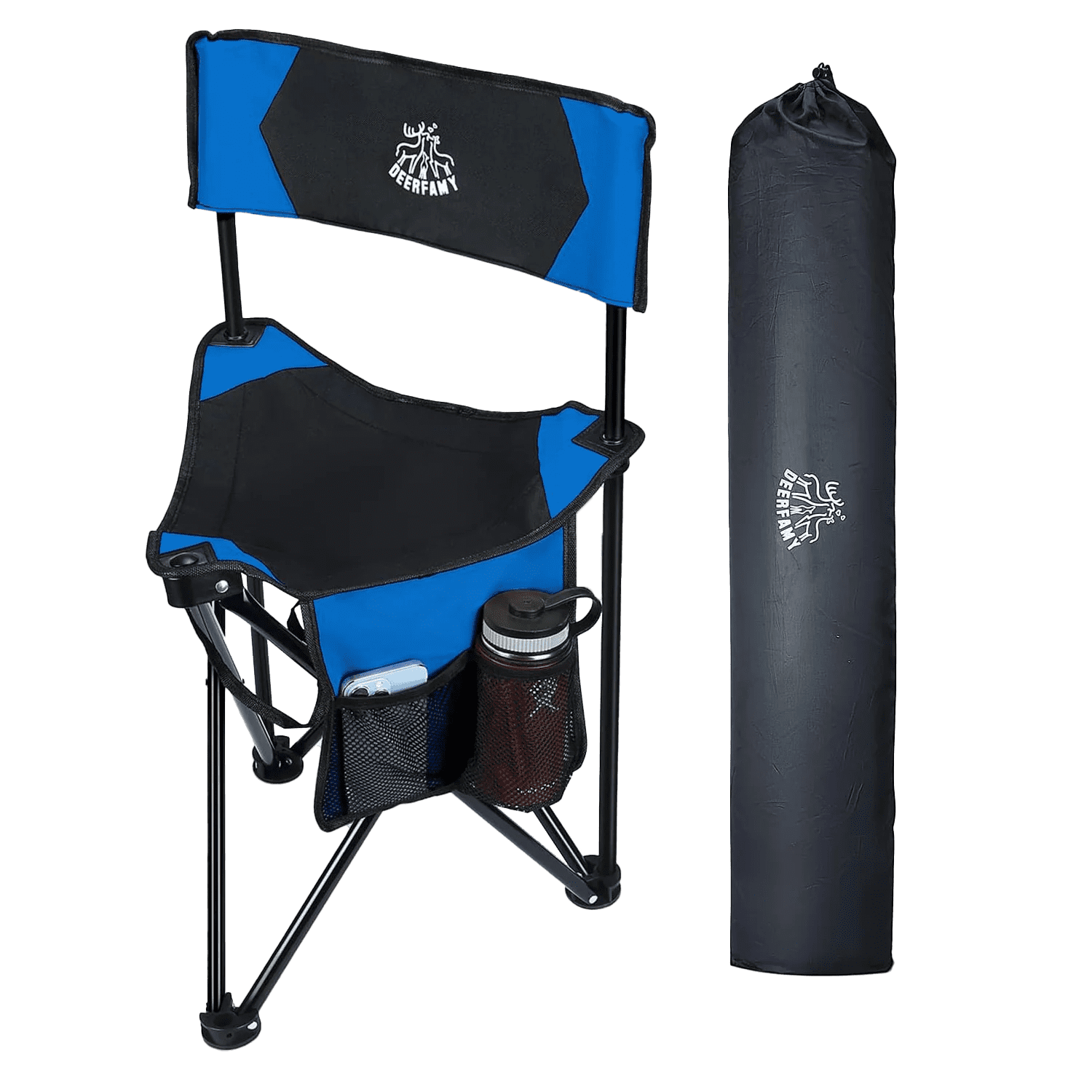 DEERFAMY Camping Tripod Chair with Backrest
