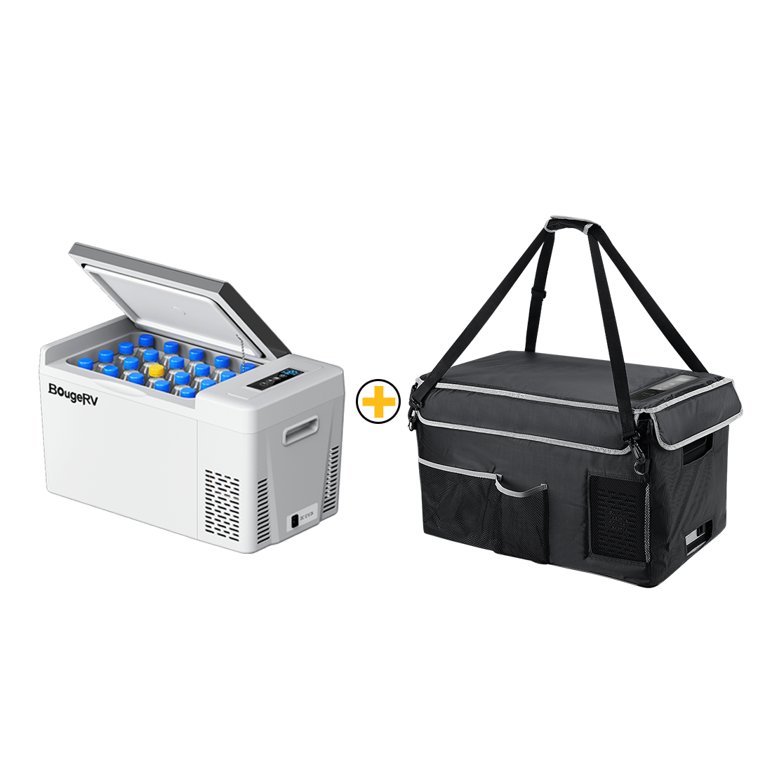 BougeRV 12v
portable fridge with cover