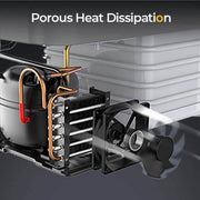 Black Portable Refrigerator with porous heat dissipation