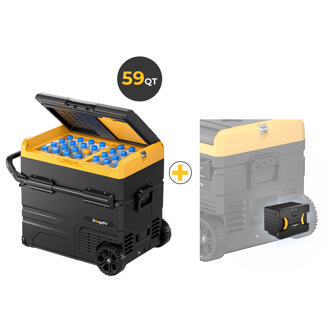CR55 59 Quart Portable Refrigerator&Detachable Battery
