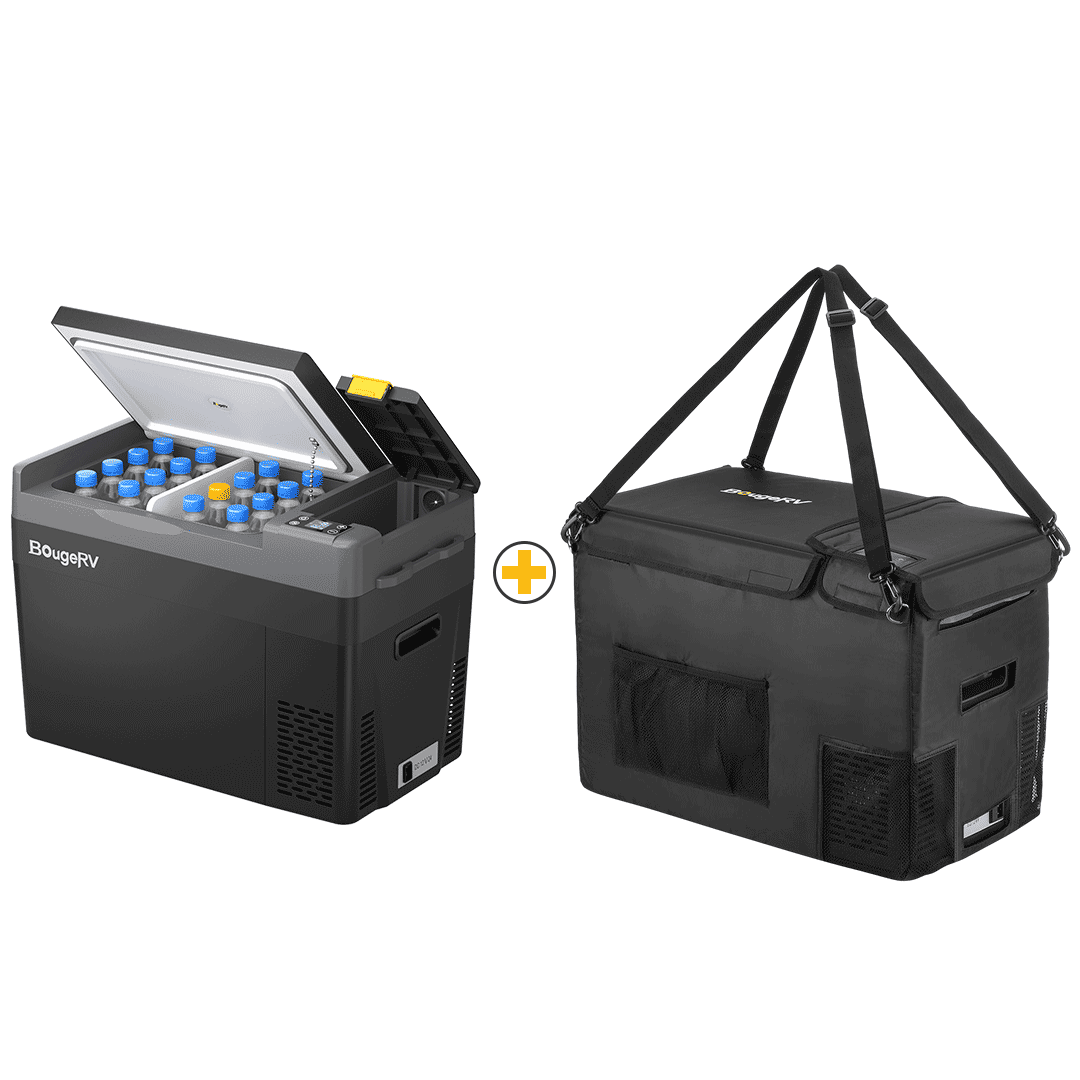 BougeRV CRPRO30 30 Quart 12V Portable Car Fridge Freezer
