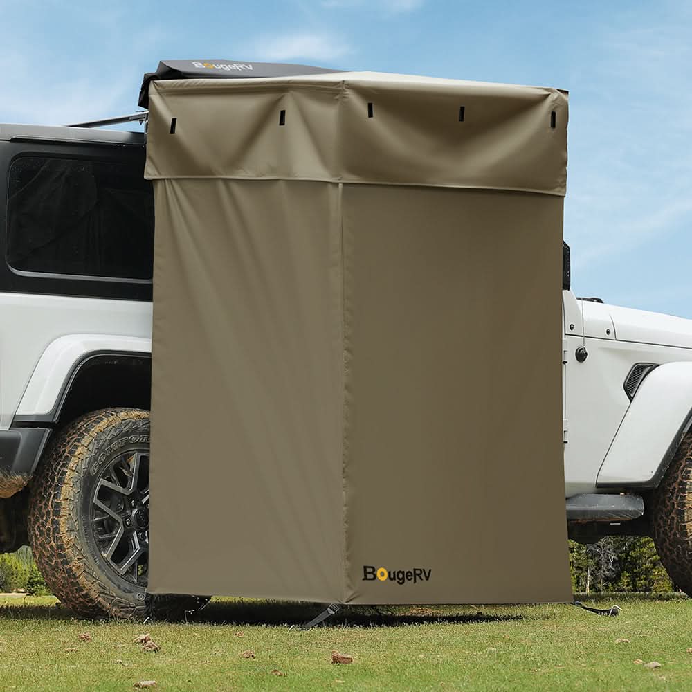 BougeRV Shower Awning Tent with roof for vehicle, Car Shower Tent