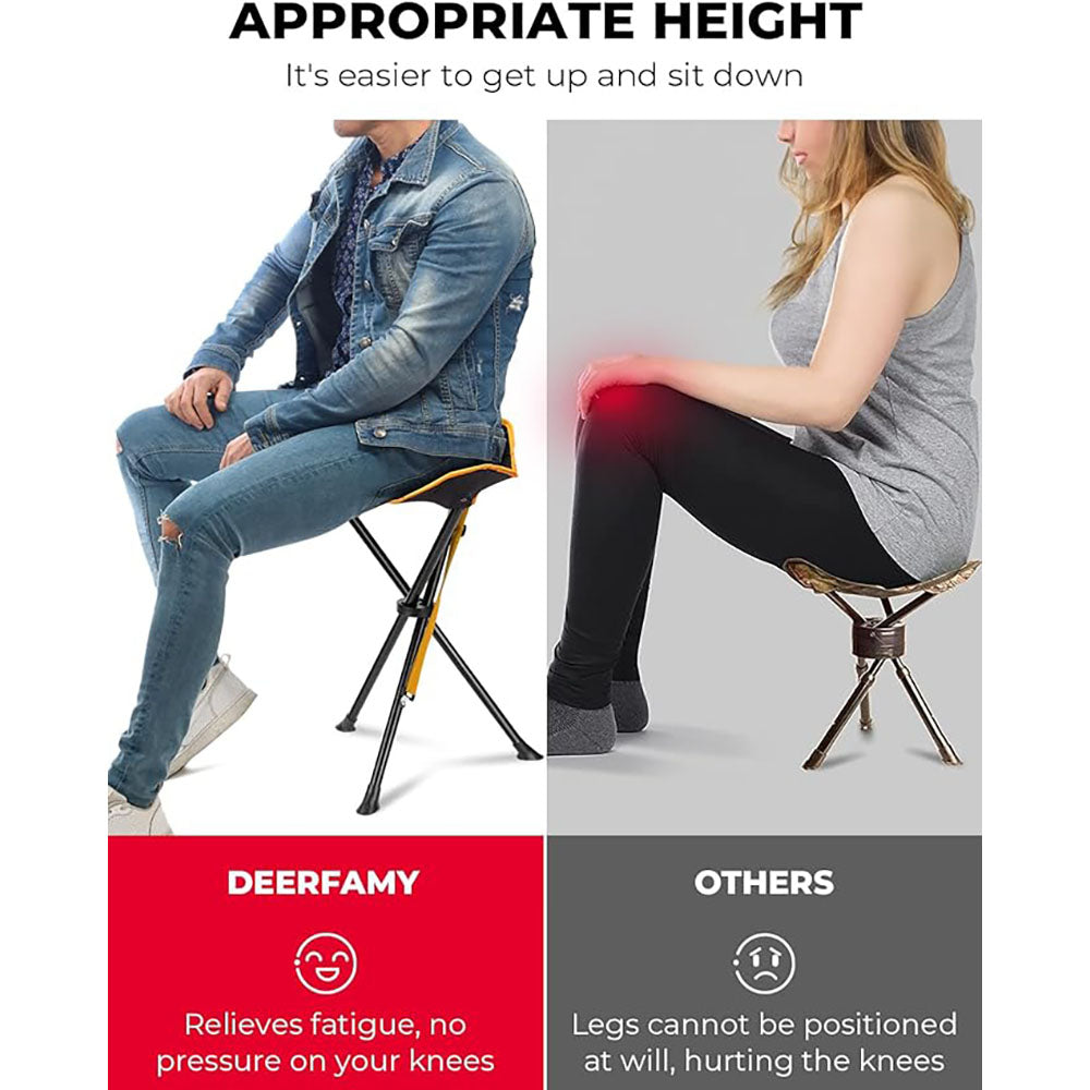DEERFAMY Portable 3-Leg Tripod Camping Stool