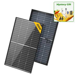 BougeRV N-Type 12V/24V 200 Watt Bifacial 16BB Solar Panel