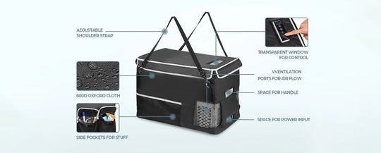 Funda de nevera portátil hecha de tela Oxford 600D duradera e impermeable