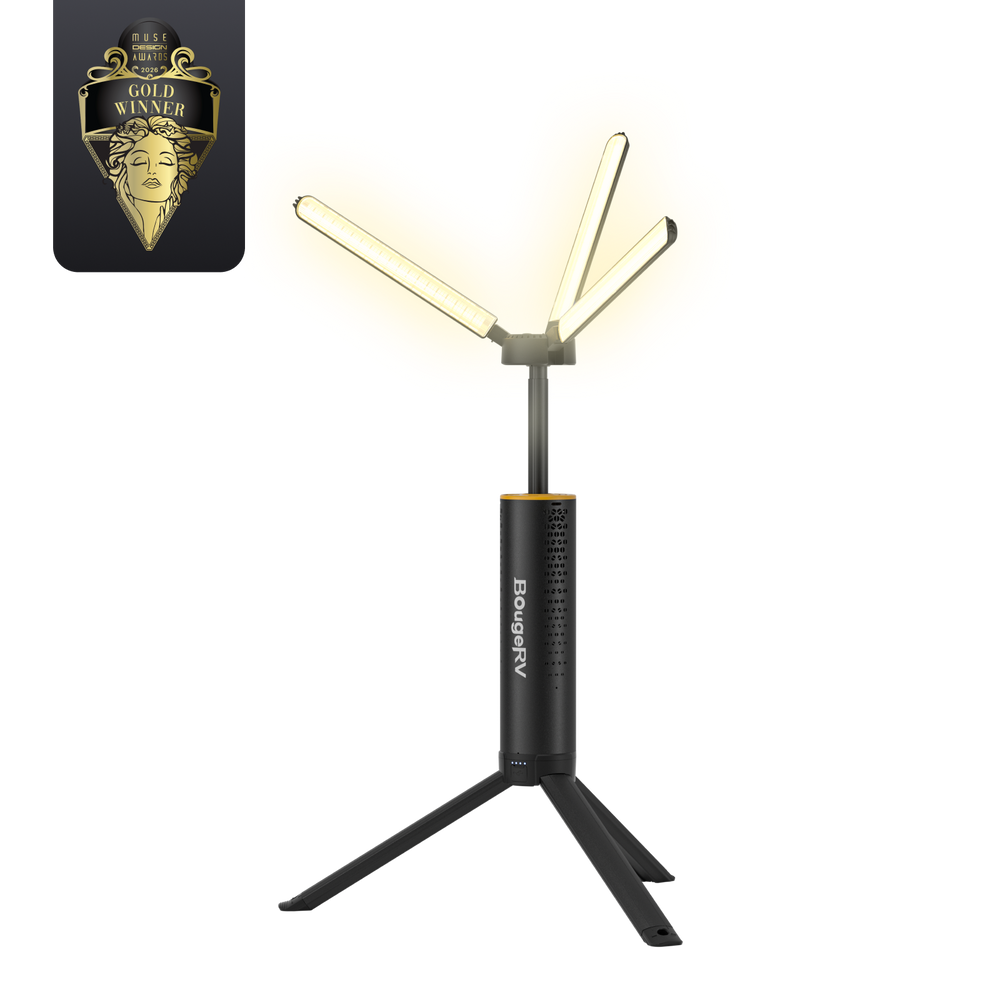 BougeRV T1 Portable Telescopic Camping Light with MUSE COLD WINNER