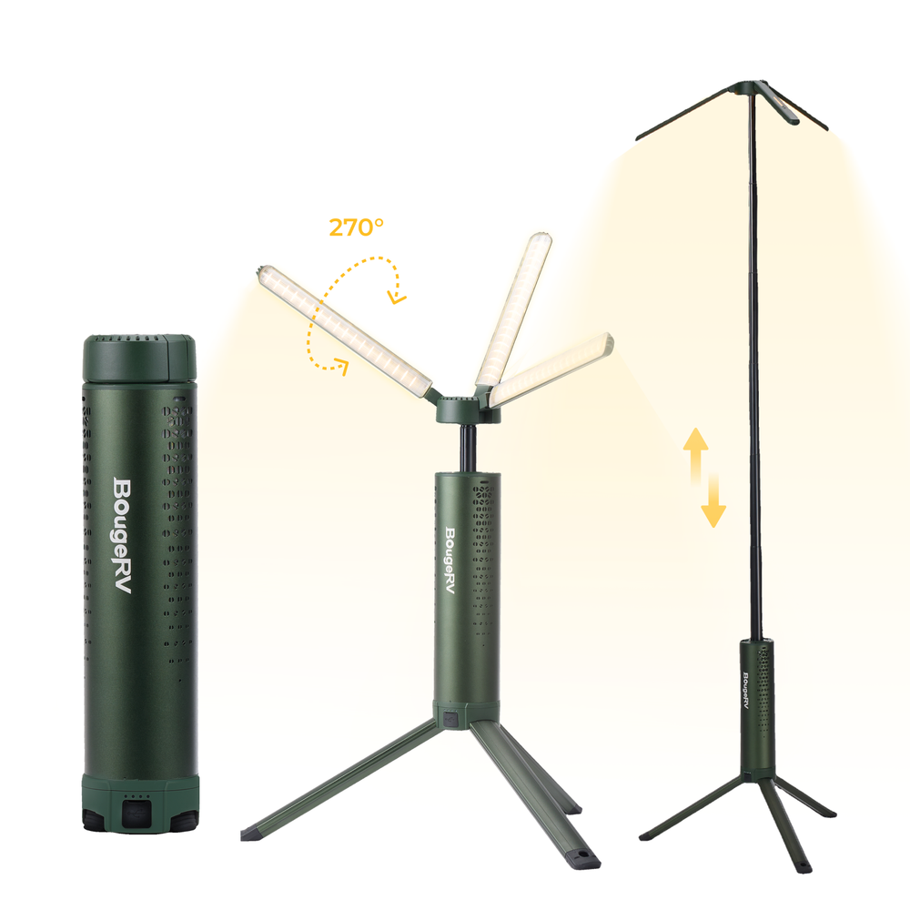 BougeRV New T1 Portable Telescopic Camping Light (Green)