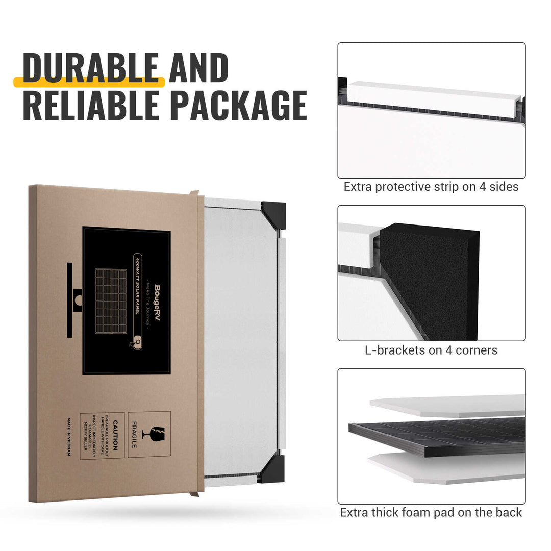 Reliable Package of BougeRV solar panel