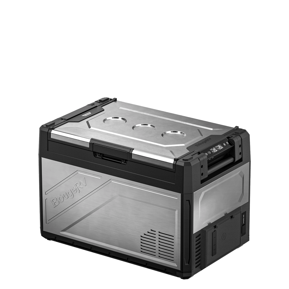 BougeRV New Rocky V3.0 55QT Dual Zone 12V Car Fridge with 240Wh Battery