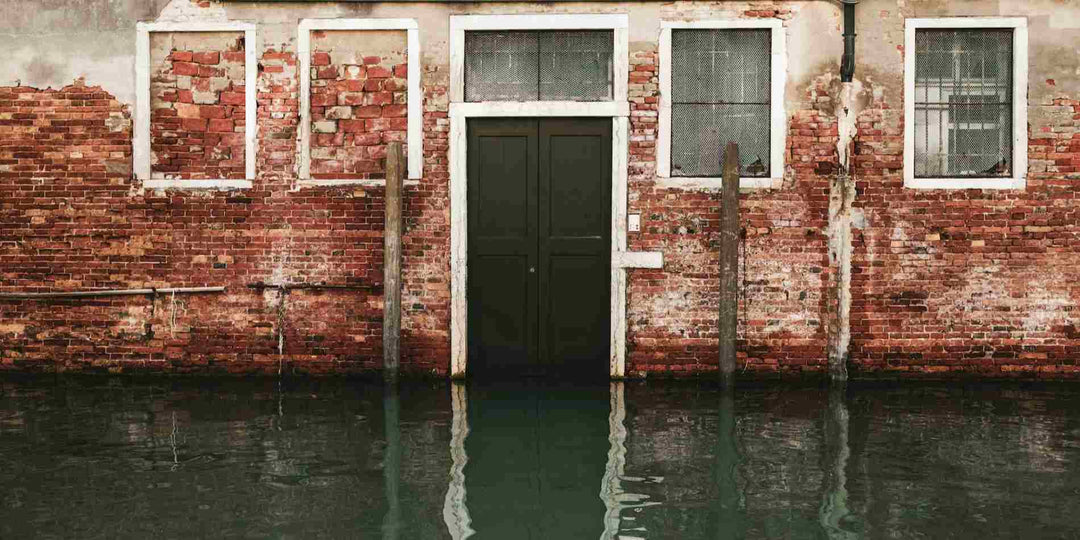 Standing water seeps into a home
