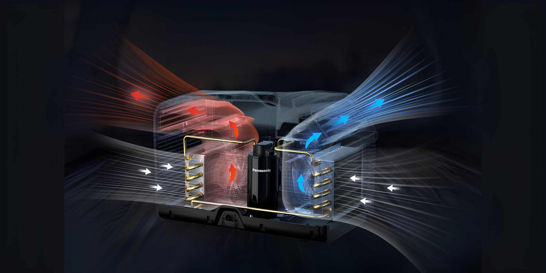The interior construction of a BougeRV portable RV air conditioner