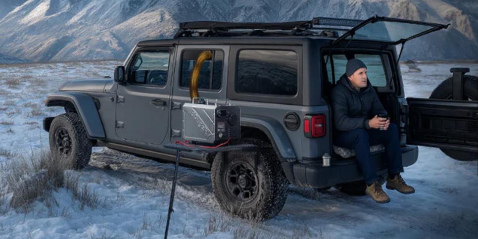 Portable diesel heater for winter camping