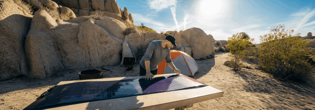 The classic collocation scene of solar panels and RVs