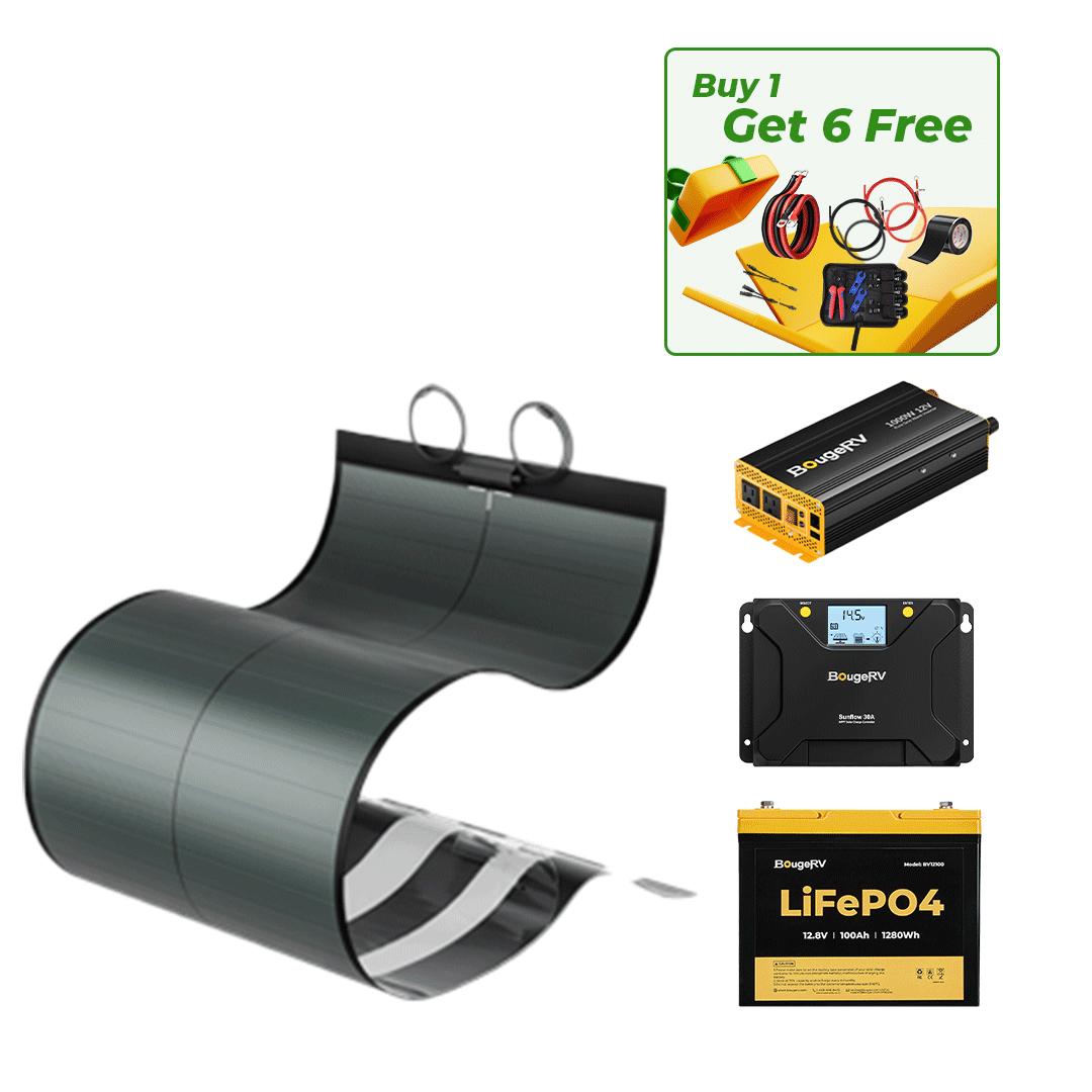 BougeRV 12V 200 Watt CIGS Flexible Solar System Kit