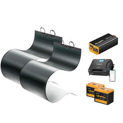 BougeRV 12V 400 Watt CIGS Flexible Solar System Kit (Pre-Punched Holes Version)
