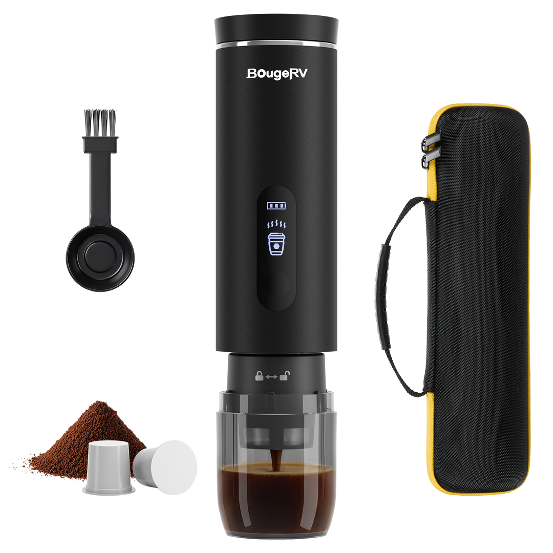 BougeRV Cordless Self-Heating Portable Coffee Maker with 13,500mAh Battery