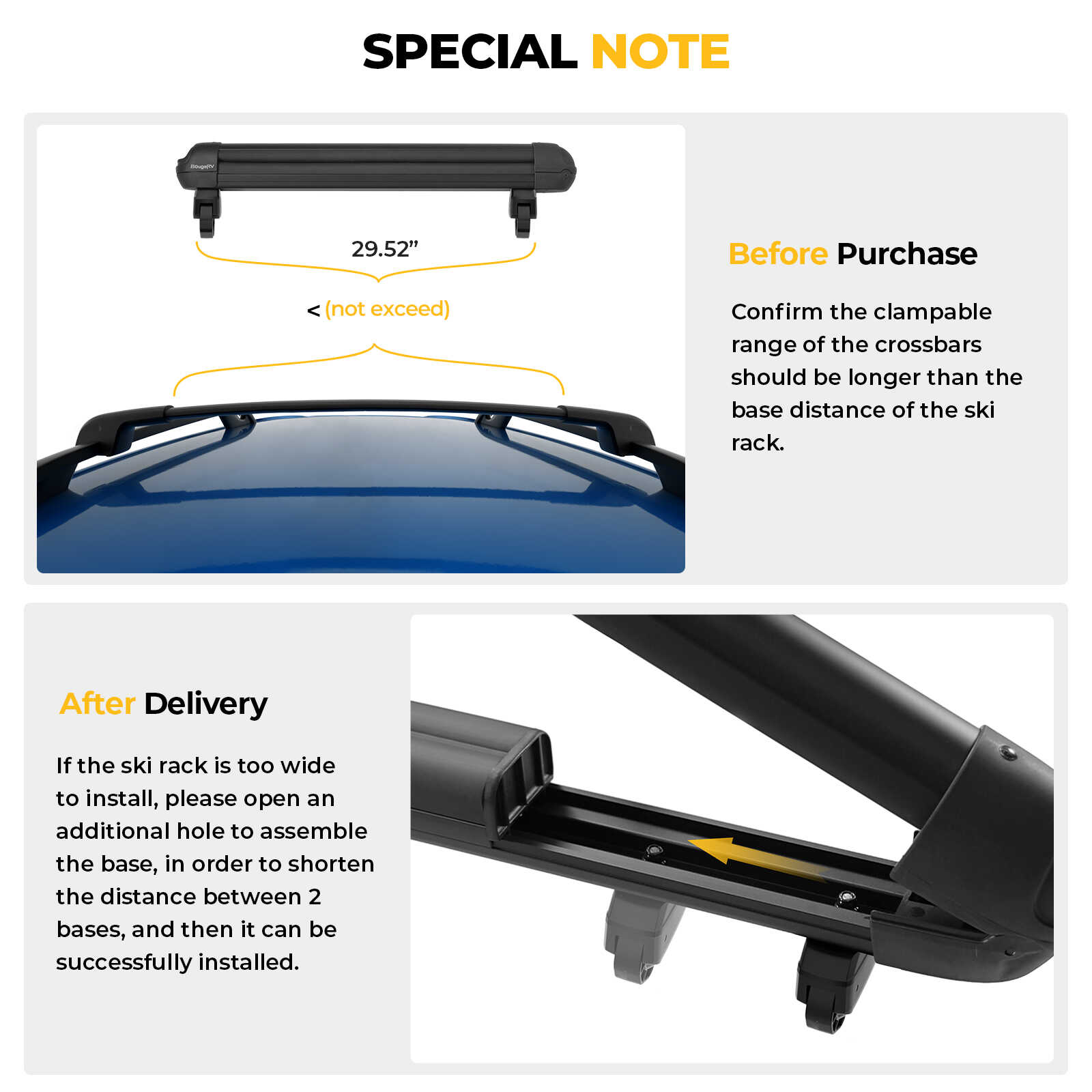 Bougerv Ski Rack Ski And Snowboard Rack with Anti-Theft Lock – BougeRV