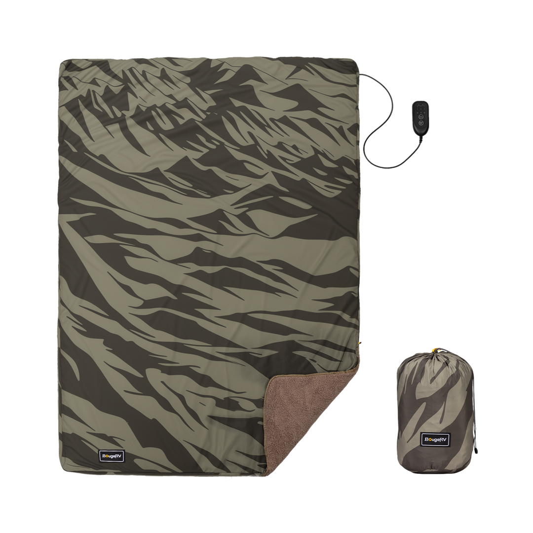 BougeRV 12V Portable Heated Blanket (Green)