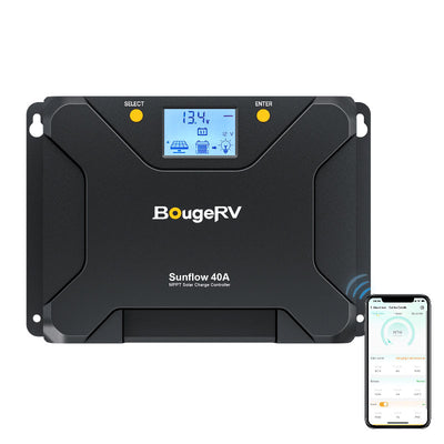 BougeRV Sunflow 40A MPPT Solar Charge Controller 12V/24V（New Arrival）
