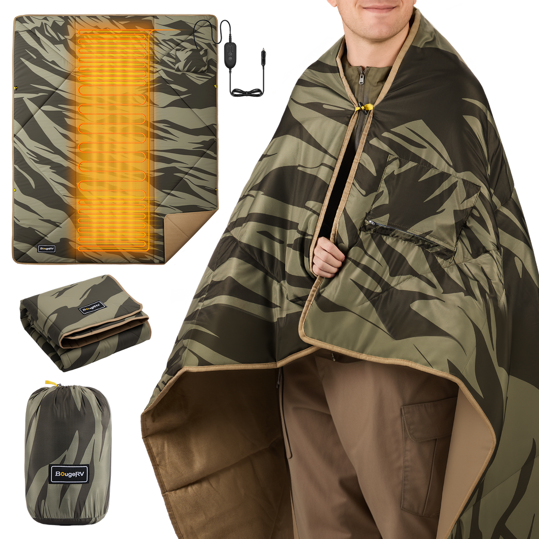 Camouflage-patterned 12V Electric heated blanket