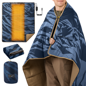 BougeRV 12V Portable Heated Blanket (Blue)