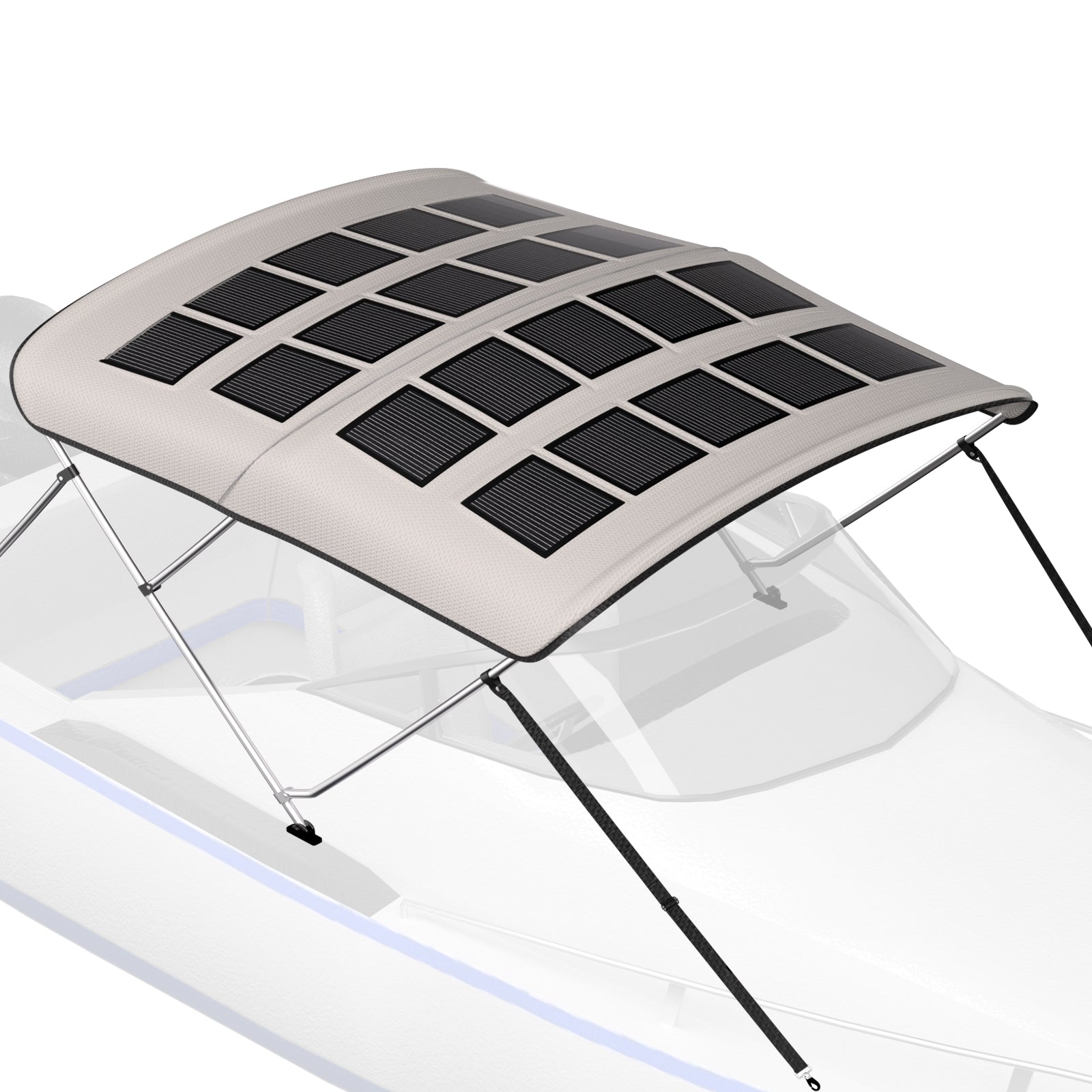 bimini boat with solar panels