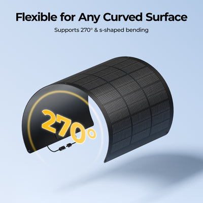 BougeRV Arch Pro 100W flexible solar panel with a 270-degree bending feature