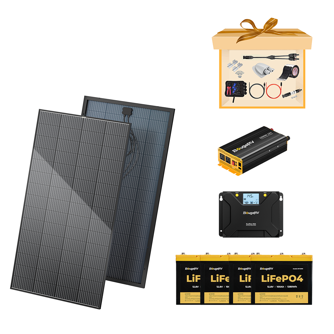 BougeRV 12V 800W High Watt Rigid Solar System Kit