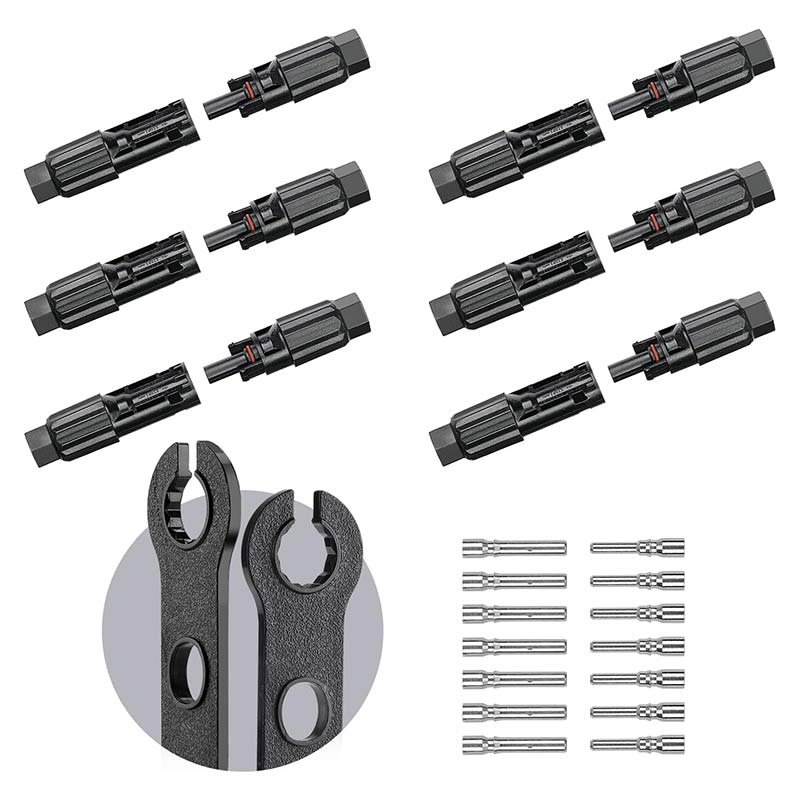12 PCS Solar Connector with Spanners 6 Pairs Male/Female (8AWG)