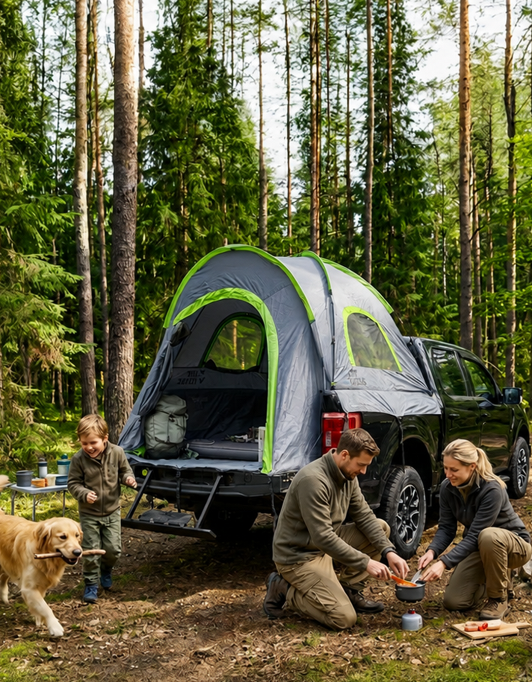 Pickup Truck Tent 2.0 PU2000mm Waterproof, Double-Layer