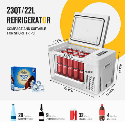 12V 23 Quart Portable Fridge(Refurbished)