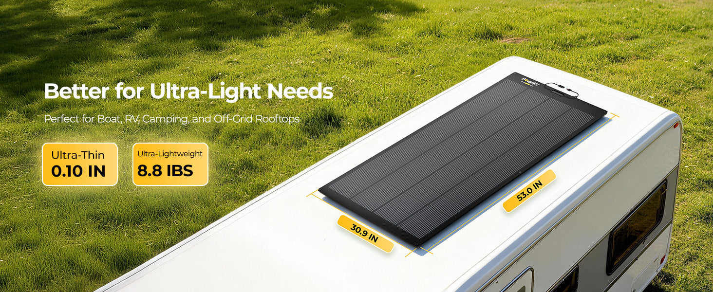 lightweight flexible solar panel for RV camping and outdoor use