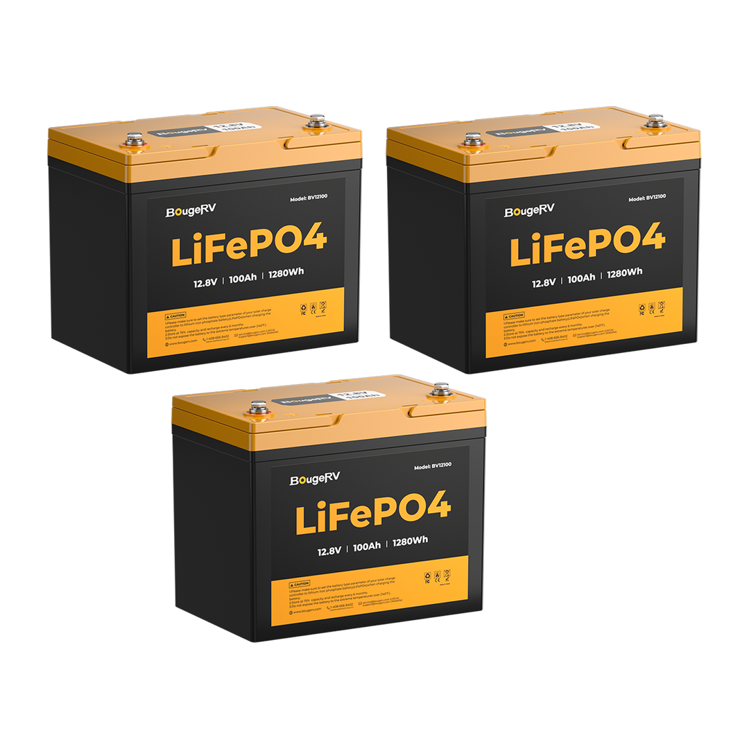 BougeRV 12V 100Ah Group 24 Solar LiFePO4 Battery