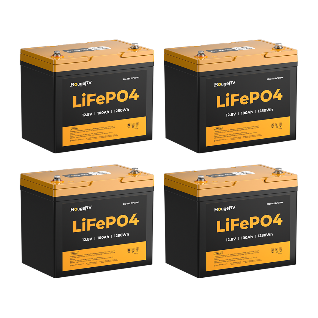 BougeRV 12V 100Ah Group 24 Solar LiFePO4 Battery