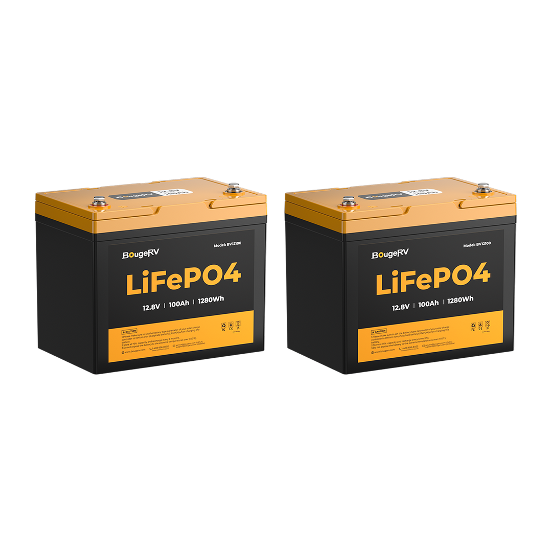 BougeRV 12V 100Ah Group 24 Solar LiFePO4 Battery