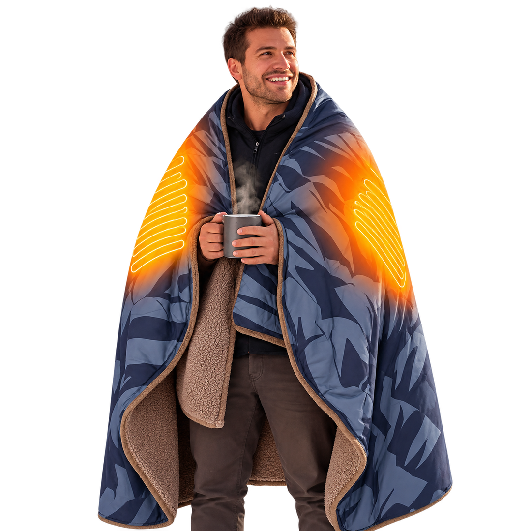 BougeRV 12V Portable Heated Blanket (Blue)