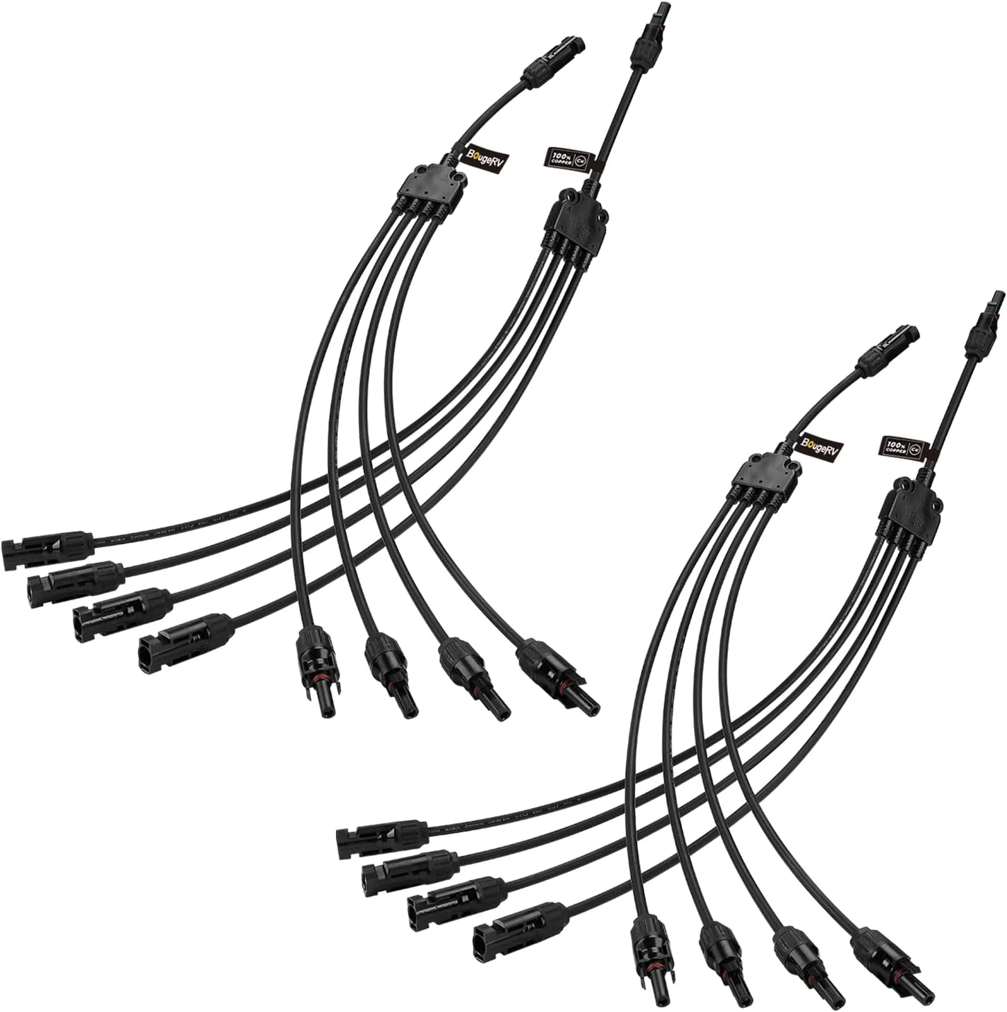 BougeRV Solar Panel Parallel Connectors 1 to 4 Solar Cable Wire