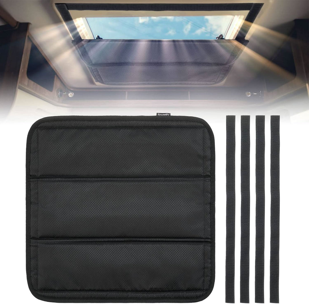 BougeRV RV Skylight Vent Cover, Magnetic Foldable Camper Window Sun Shade