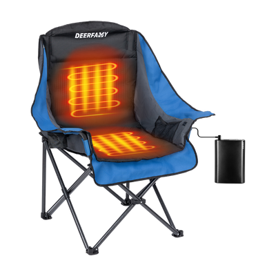 DEERFAMY Heated Camping Chair with 12V Battery Pack