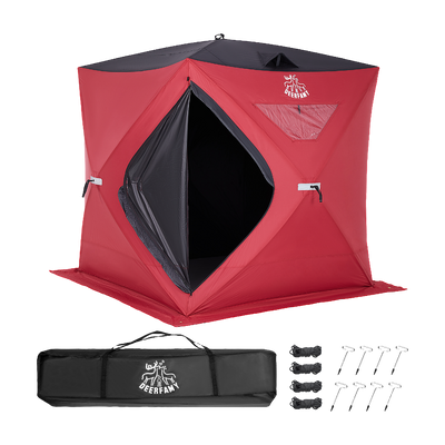 DEERFAMY Single-Layer Insulated Ice Fishing Shelter Portable Tent(3-4 People)