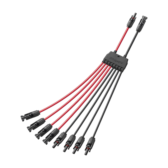 Solar Parallel Connectors for 2-4 Solar Panels, 2 to 8 Y Branch (MFFFF/FMMMM)
