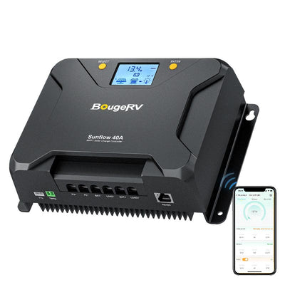 BougeRV Sunflow 40A MPPT Solar Charge Controller 12V/24V（New Arrival）