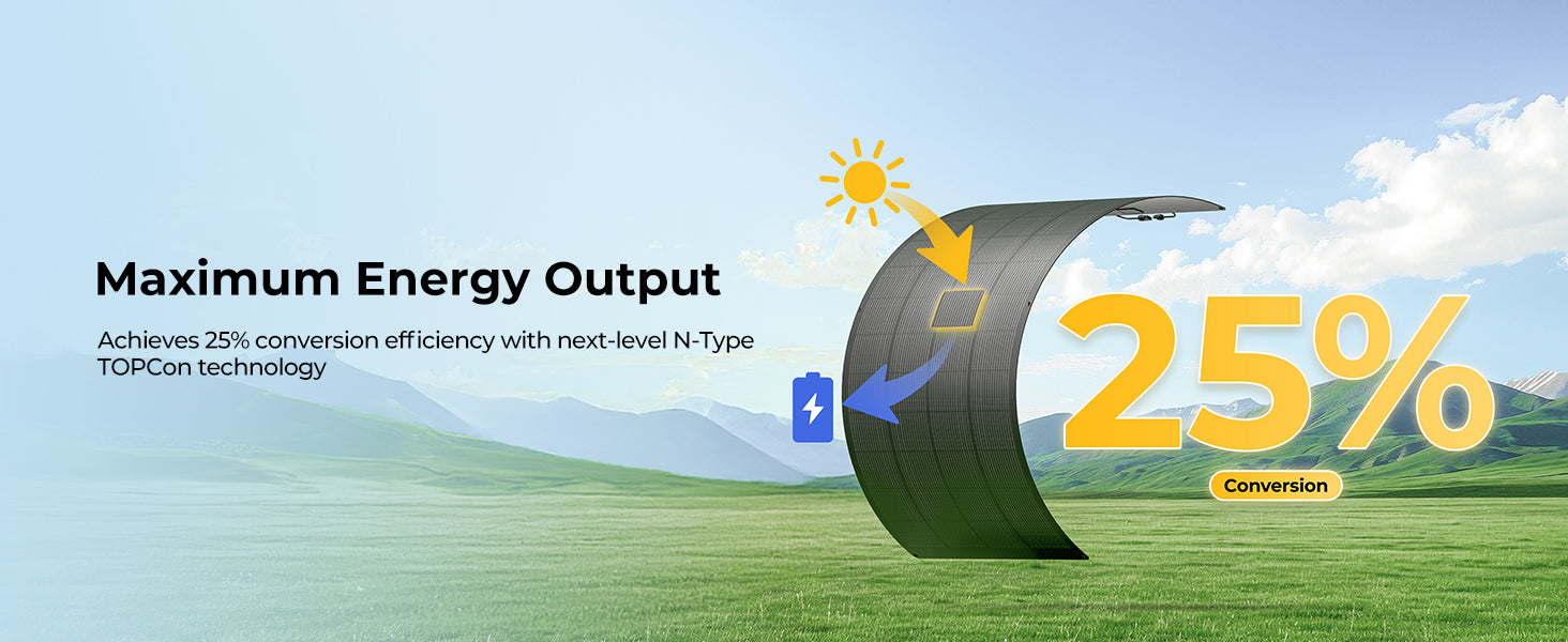 Arch Pro Solar panel with 25% conversion efficiency