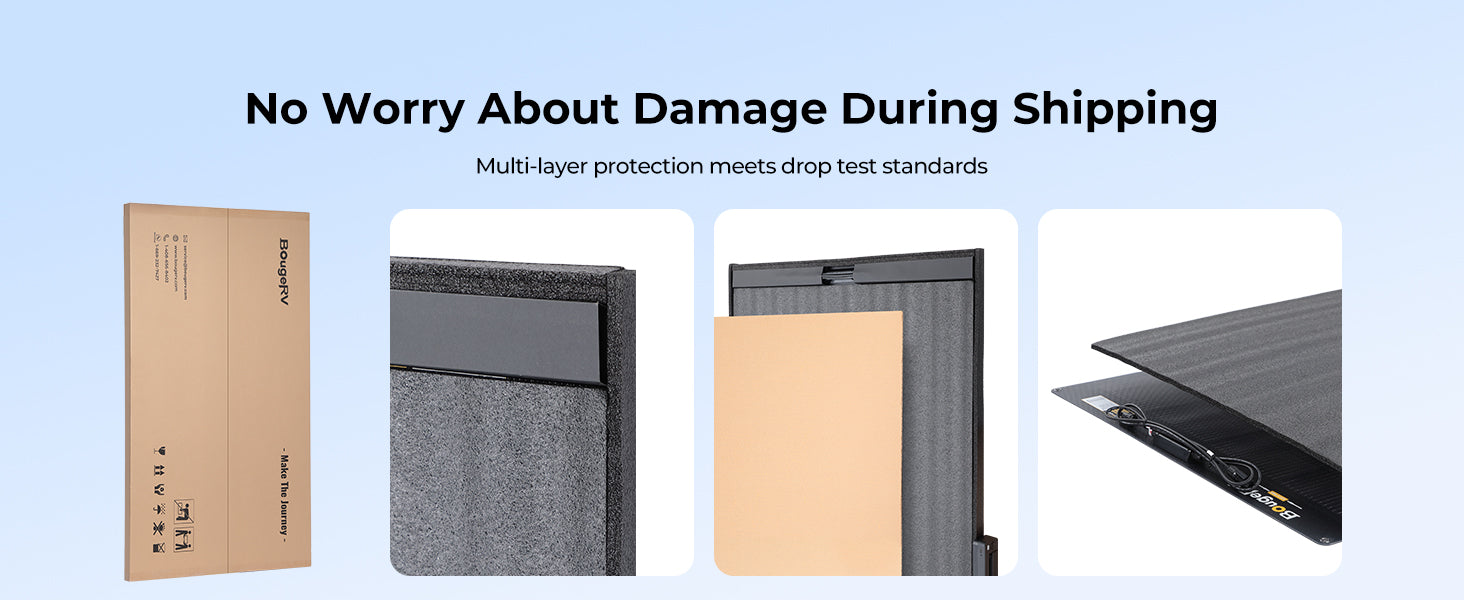 Multilayered packaging solution for BougeRV Arch Pro solar panels