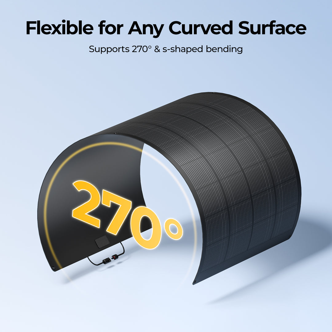 270° flexibility for BougeRV Arch Pro 200W solar panel